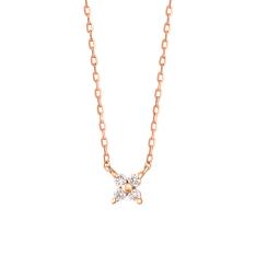 K10ダイヤモンド ミニフラワーネックレス（PG）