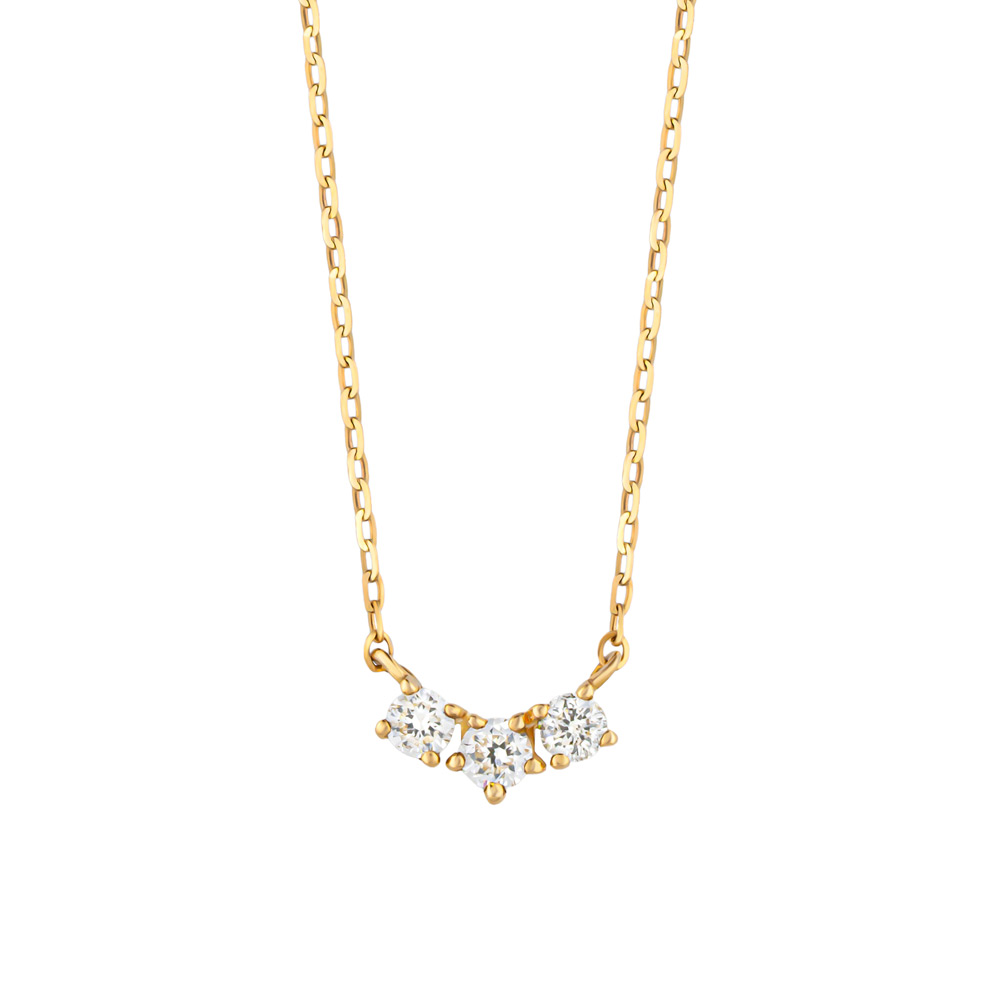 K10 トリロジアダイヤモンドネックレス（YG）