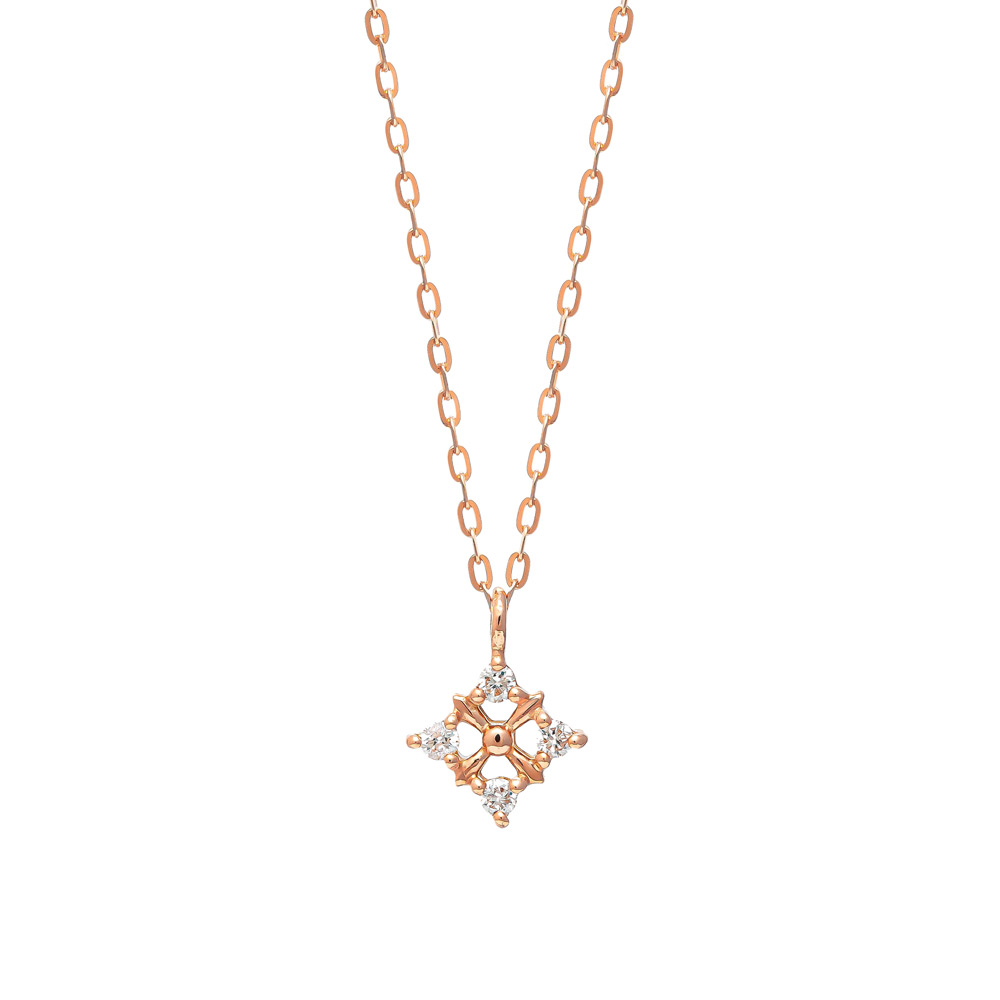 K10ダイヤモンド 4石ネックレス（PG）