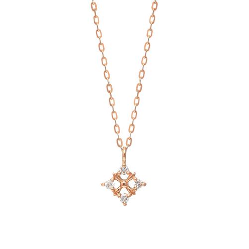 K10ダイヤモンド 4石ネックレス（PG）