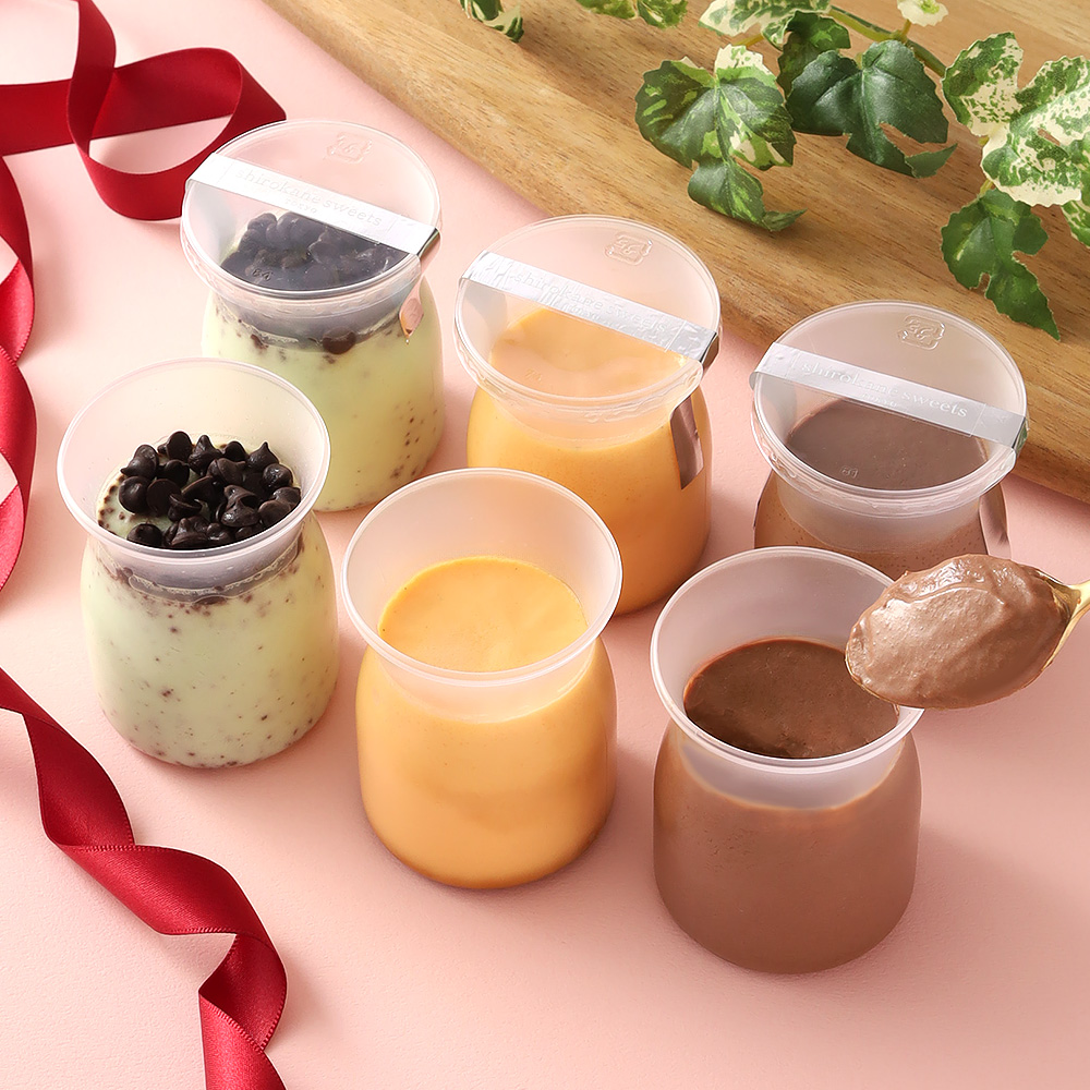 白金プラチナプリン（プレーン・ミント・ショコラ） 各2個入り