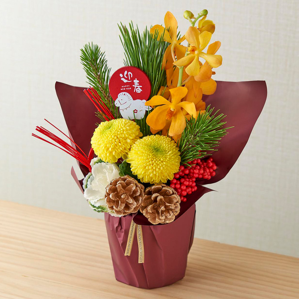 生花 迎春デザイナースシュシュ