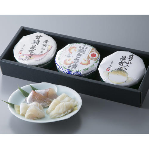 笹漬膳(小鯛ささ漬・甘鯛昆布〆・真ふぐ昆布〆)