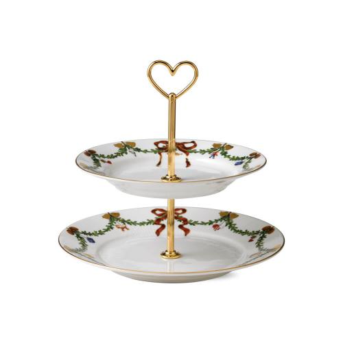 スターフルーテッド クリスマス デザートスタンド2段