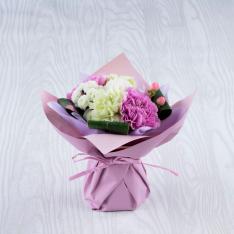 生花そのまま飾れるお供えブーケ パープル