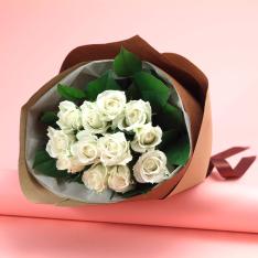 生花 花束「白バラ12本」
