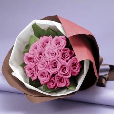 生花 花束「ピンクバラ15本」