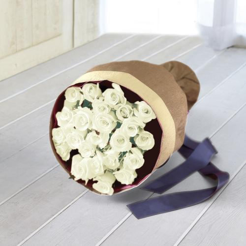 生花 花束「白バラ25本」