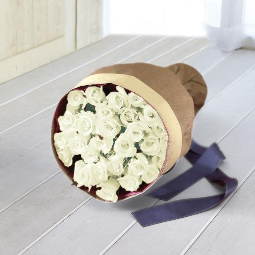 生花 花束「白バラ30本」
