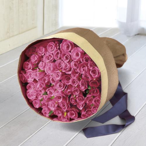 生花 花束「ピンクバラ60本」