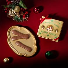ソリッドチョコ猫ラベル ミルク（クリスマスラベル）