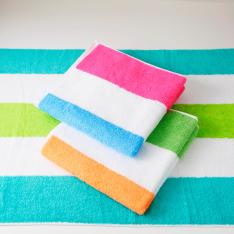 福袋 国産リバーシブルストライプバスタオル3枚セット