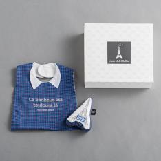 チェックシャツスタイ＆ガラガラセット