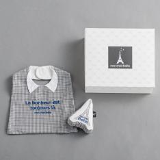 チェックシャツスタイ＆ガラガラセット