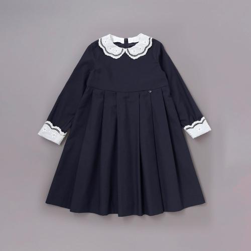 サイロコンパクトツイルレース襟袖ワンピース 120cm→130cm