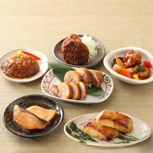 レンジで温めるだけ。肉と魚の主菜セット
