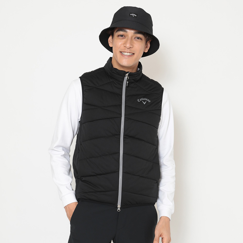 メンズスターストレッチ フルジップ 中わたベスト M→LL