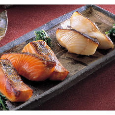 鮭と銀鱈粕漬　木目函4