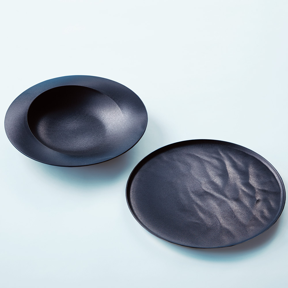 〈エイラス〉深皿スクープ中21cm・中皿ウェーブ22cmセット