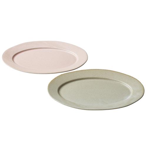 〈blanca style〉グレイッシュオーバルプレートペア PG