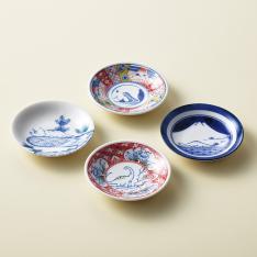 〈江戸っ子恐竜〉しあわせ図鑑（まめ皿4枚セット）