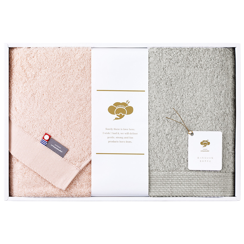 〈今治 クレシェンド〉潤いのタオル タオルセット さくら＆クレイ
