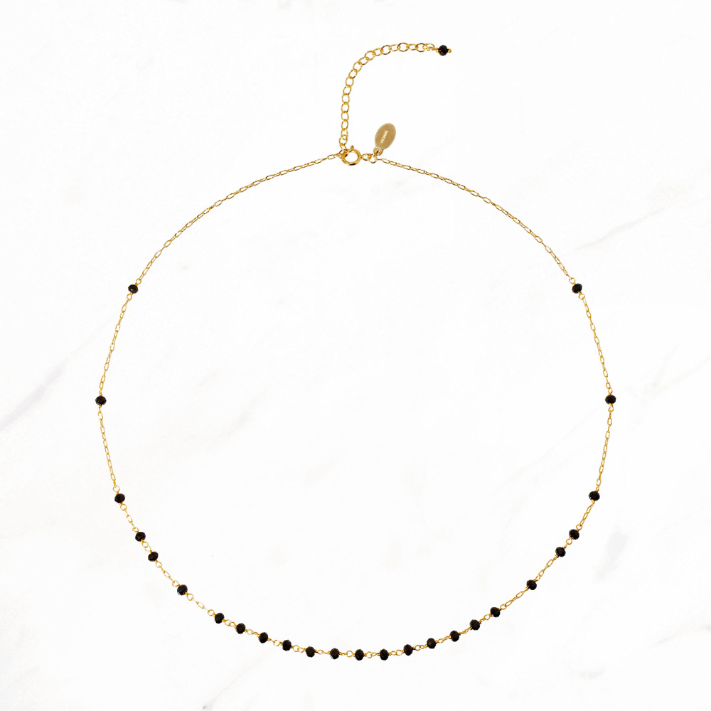 デコレーションショートネックレス（ブラックスピネル）