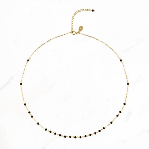 デコレーションショートネックレス（ブラックスピネル）