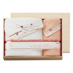 〈今治謹製〉至福タオルセット 梅染め 木箱入り