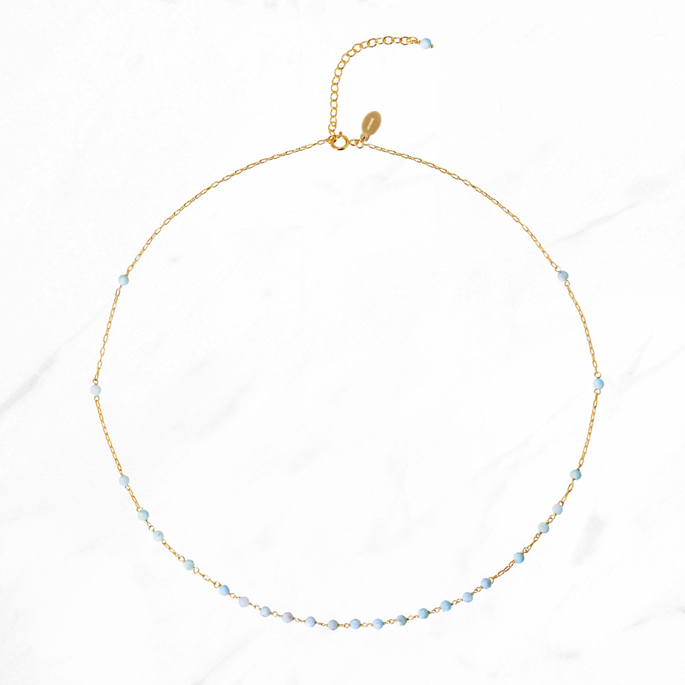 デコレーションショートネックレス（ラリマー）