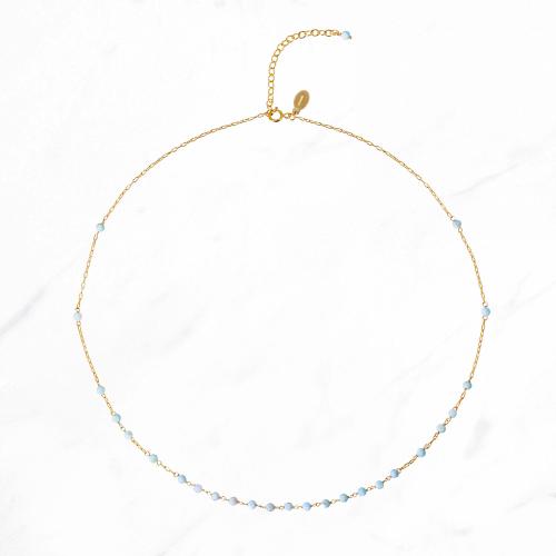 デコレーションショートネックレス（ラリマー）