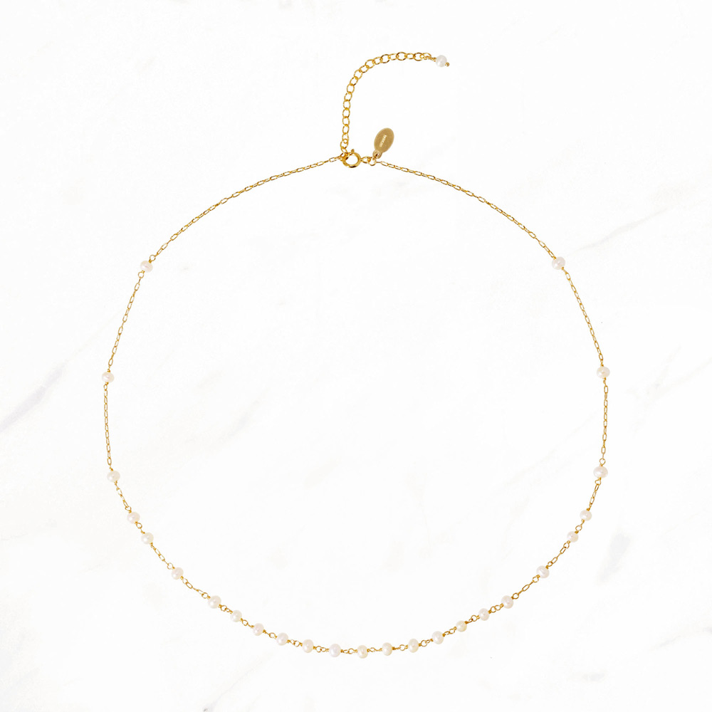 デコレーションショートネックレス（パール）