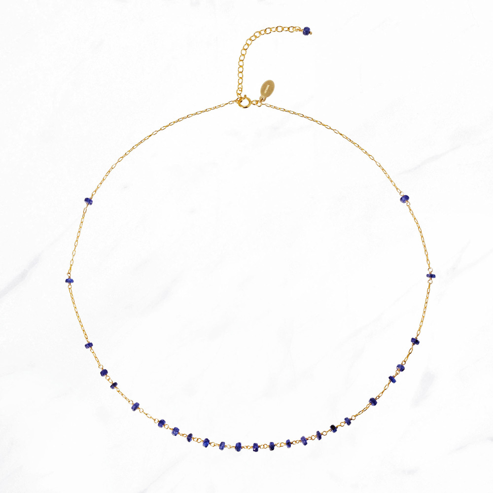 デコレーションショートネックレス（サファイア）