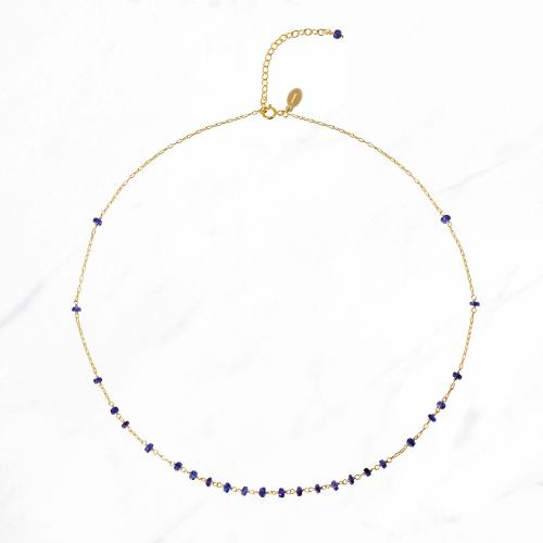 デコレーションショートネックレス（サファイア）