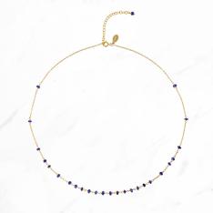 デコレーションショートネックレス（サファイア）