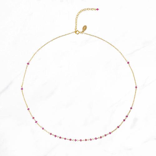 デコレーションショートネックレス（ルビー）