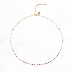 デコレーションショートネックレス（ルビー）