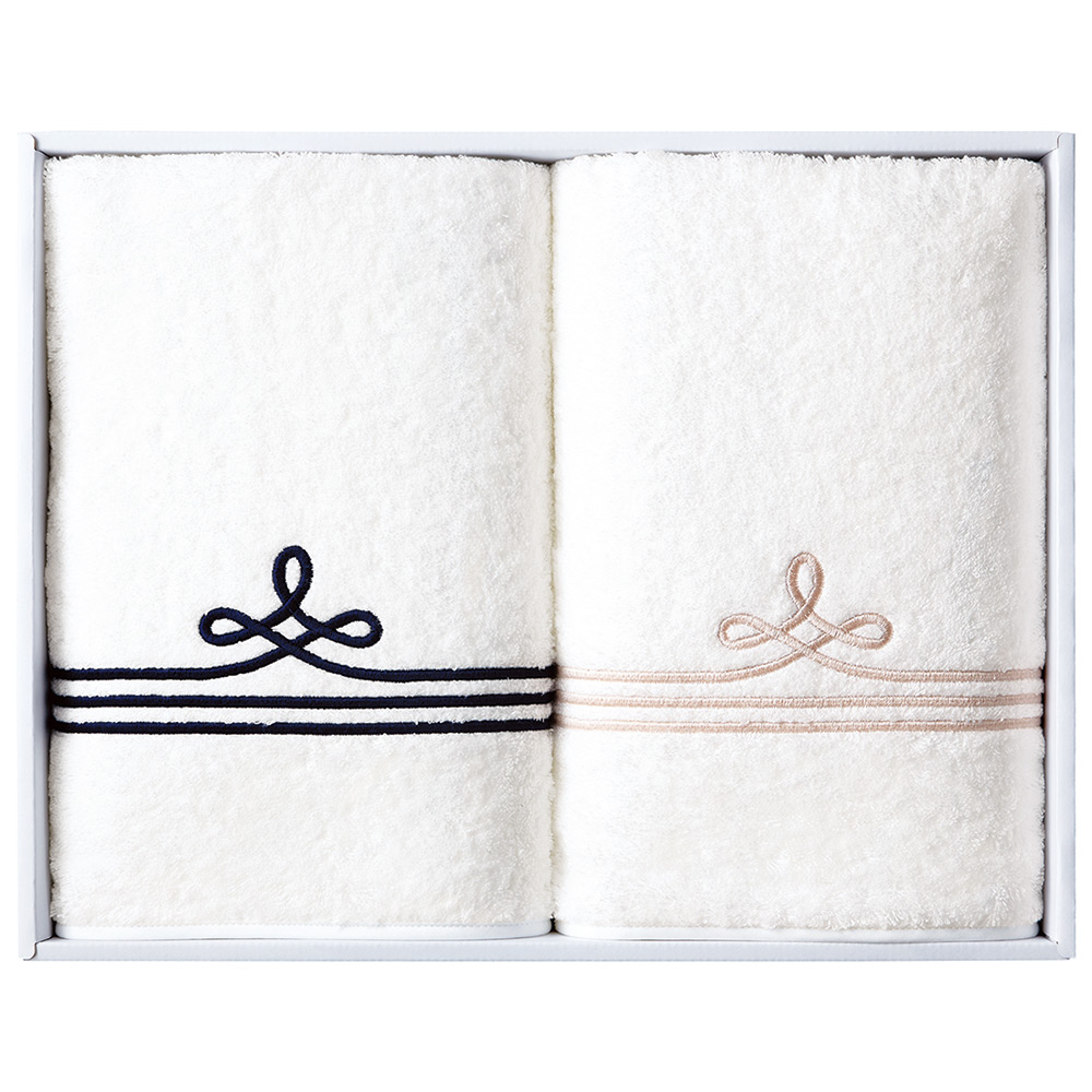 〈ホットマン〉1秒タオル ボーダー バスタオルセット