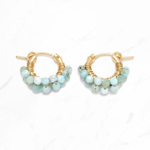 ラリマーミスティー巻フープピアス