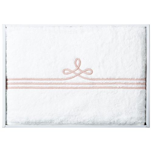 〈ホットマン〉1秒タオル ボーダー バスタオル（サーモンピンク）