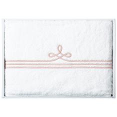 〈ホットマン〉1秒タオル ボーダー バスタオル（サーモンピンク）