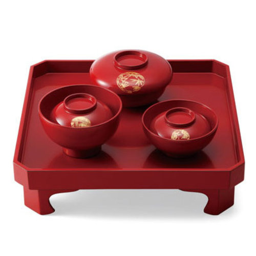 男児用　輪島塗　お食い初め膳　総朱