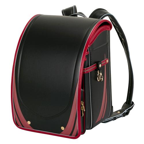 ＜スーパーフラッシュ　フィーヴァー＞ランドセル（05-85300 ブラック×カーマイン）