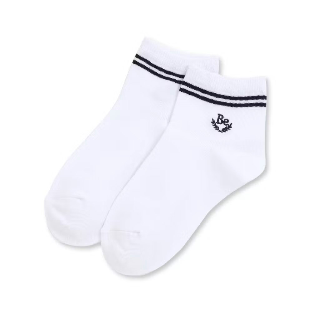 刺しゅう入りラインクルーソックス 11～13cm→22～24cm