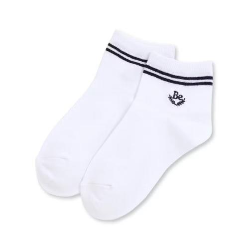 刺しゅう入りラインクルーソックス 11～13cm→22～24cm