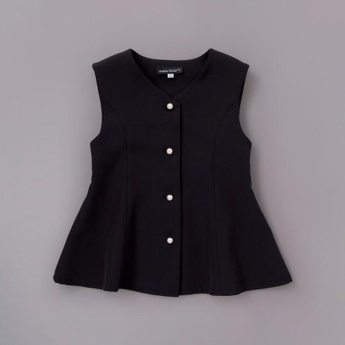 ダブルクロスパールボタンフレアベスト 120cm→150cm