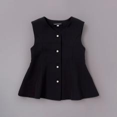 ダブルクロスパールボタンフレアベスト 120cm→150cm