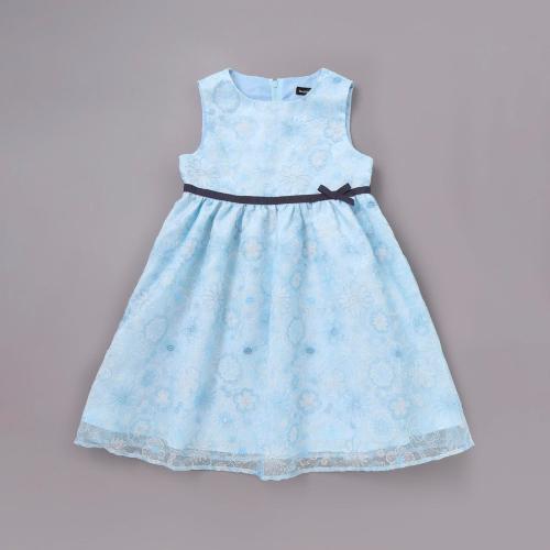 オーガンジーフラワー刺しゅうワンピース 120cm→130cm