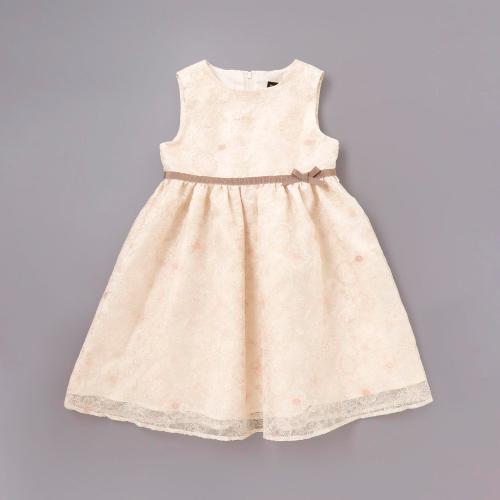 オーガンジーフラワー刺しゅうワンピース 120cm→130cm