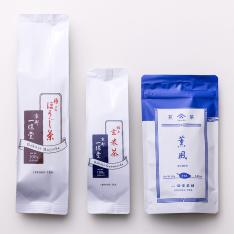 煎茶「薫風」80g袋 極上ほうじ茶 極上玄米茶 100g袋入セット